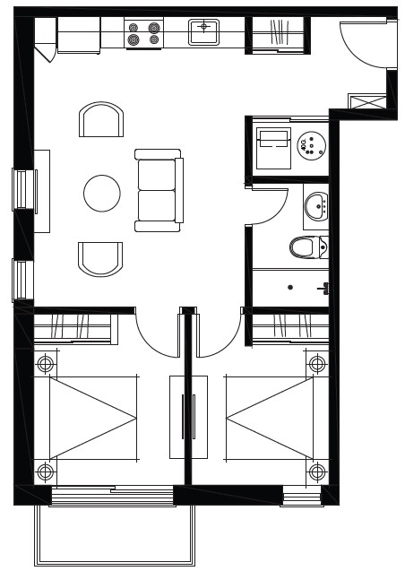 Floor plan of unit 4 ½